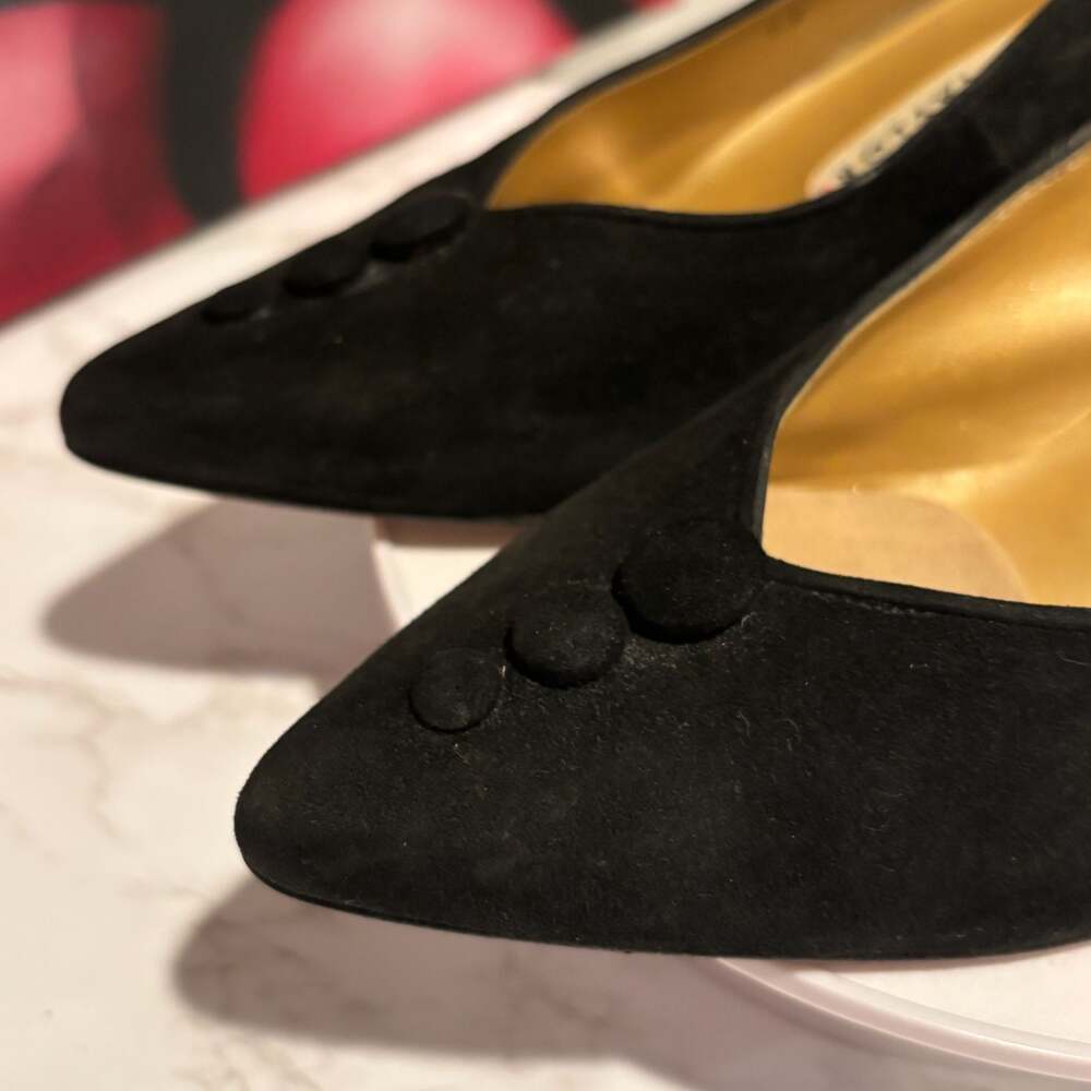 Morgan Taylor Women's Pumps Black Suede Size 8.5 - Picture 4 of 12